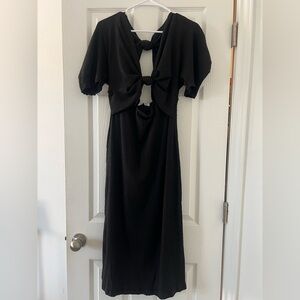 Astr Black Dress with Knot Details